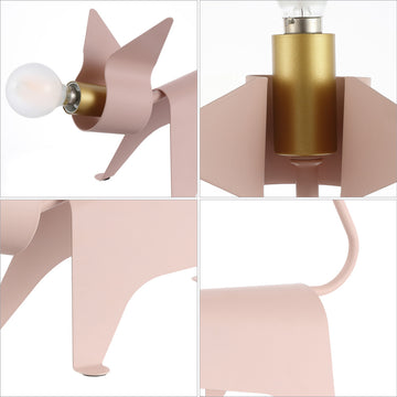 Penelope 11.75" Modern Industrial Iron Feline LED Kids' Lamp - JONATHAN Y